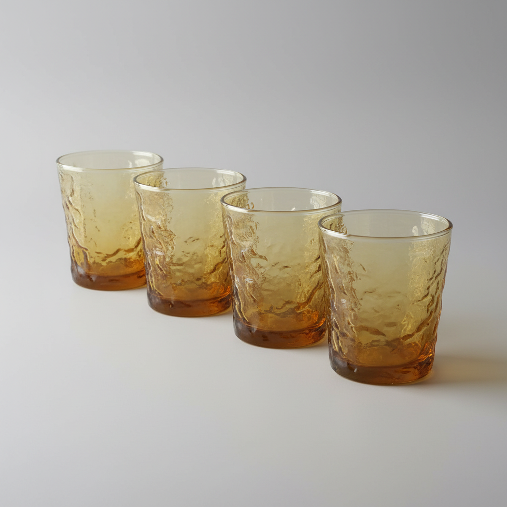 Set of 6 Anchor Hocking Lido Milano Amber Glasses