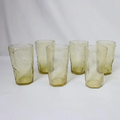 Set of 6 Vintage Morgantown Amber Crinkle Water Glasses