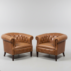 Restoration Hardware Tufted Leather Club Chair