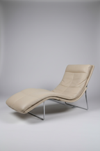 80's Roche Bobois Tan Leather Chaise