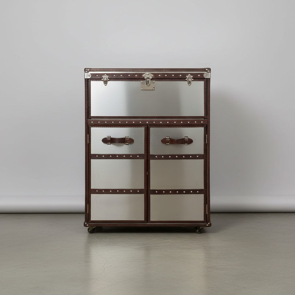 Timothy Oulton Steamer Trunk Cabinet 36”W x 16”D x 50”H