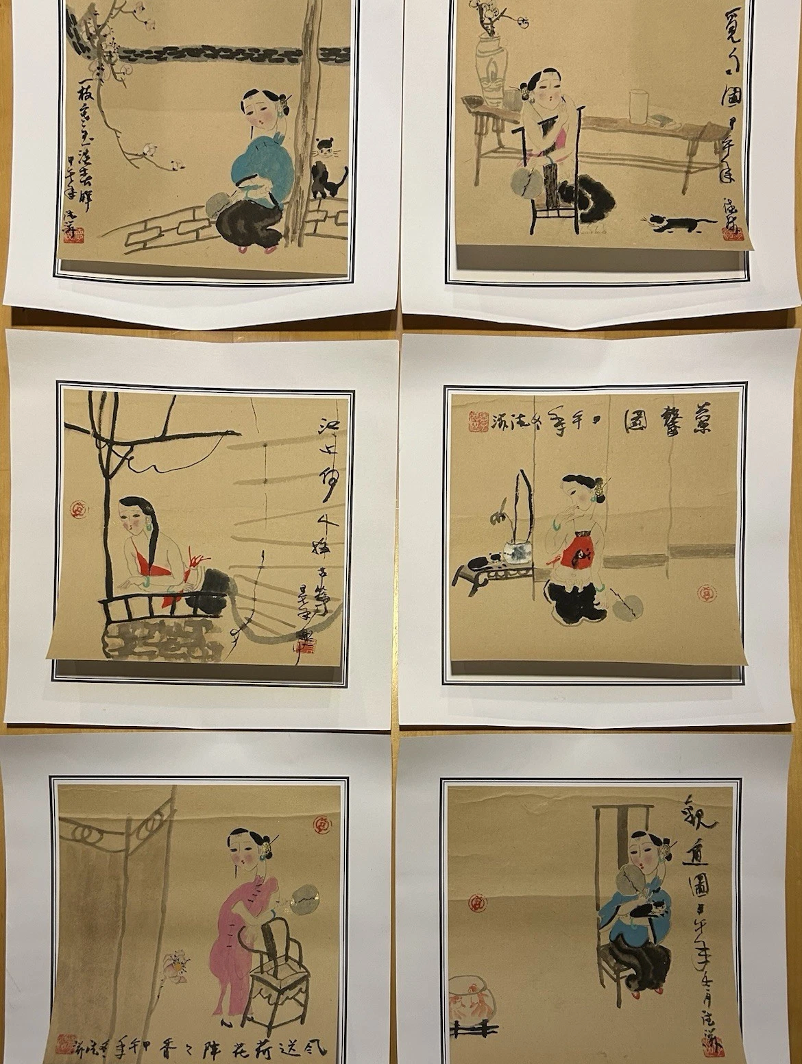 Original MCM Asian Paintings Signed Full Script 6 Available