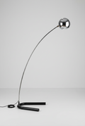 Mid Century Chrome & Steel Arc Eyeball Floor Lamp