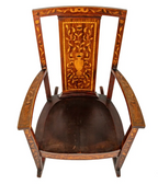 Antique Dutch Rocking Chair with Marquetry Inlay
