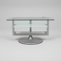 Almalfi Swivel Glass & Steel Media Center  39.5ʺW × 22ʺD × 24ʺH