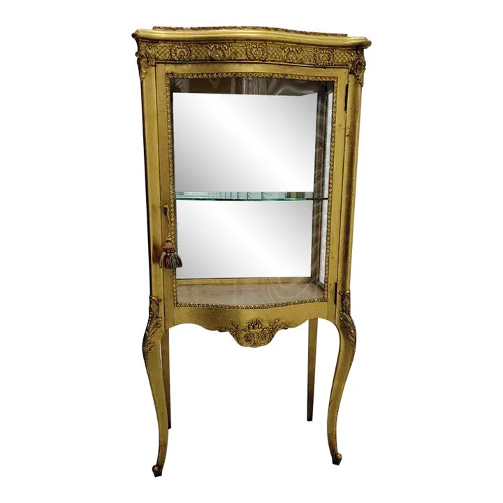 Gilded Gold Italian Ornate Display Cabinet