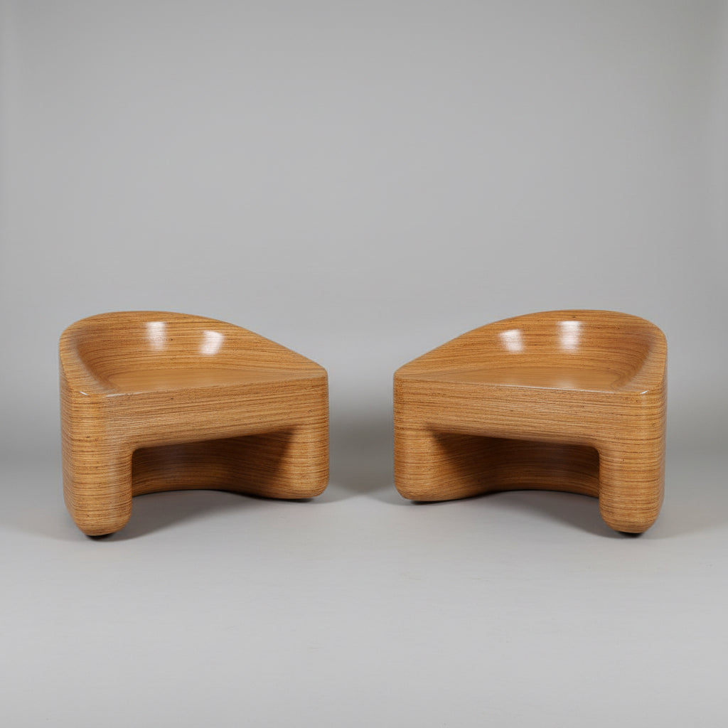 Organic Stacked Plywood Lounge Chair