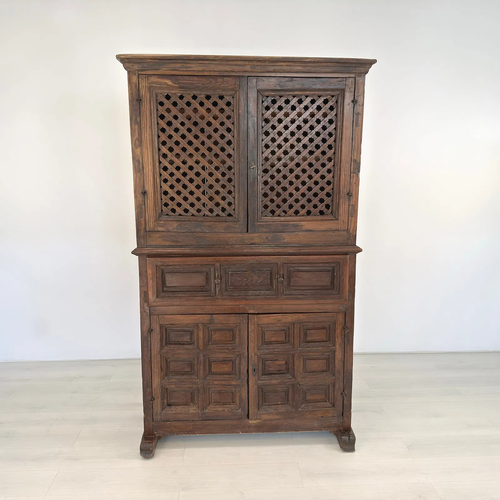 Antique Spanish Brutalist Kitchen Buffet