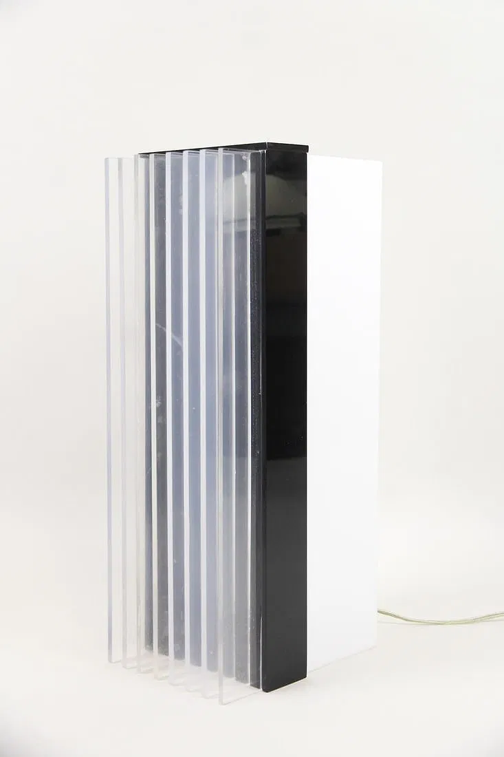 Postmodern Lucite Tower Table Lamp