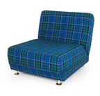 GERMAN PLAID FOLDING DAYBED LOUNGE CHAIR C. 1970S