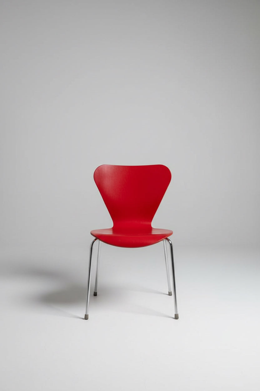 Arne Jacobsen Style Red Series 7 Molded Plywood Chairs