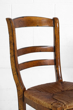 Six (6) Jean Gaestas Vintage French Rush Dining Chairs