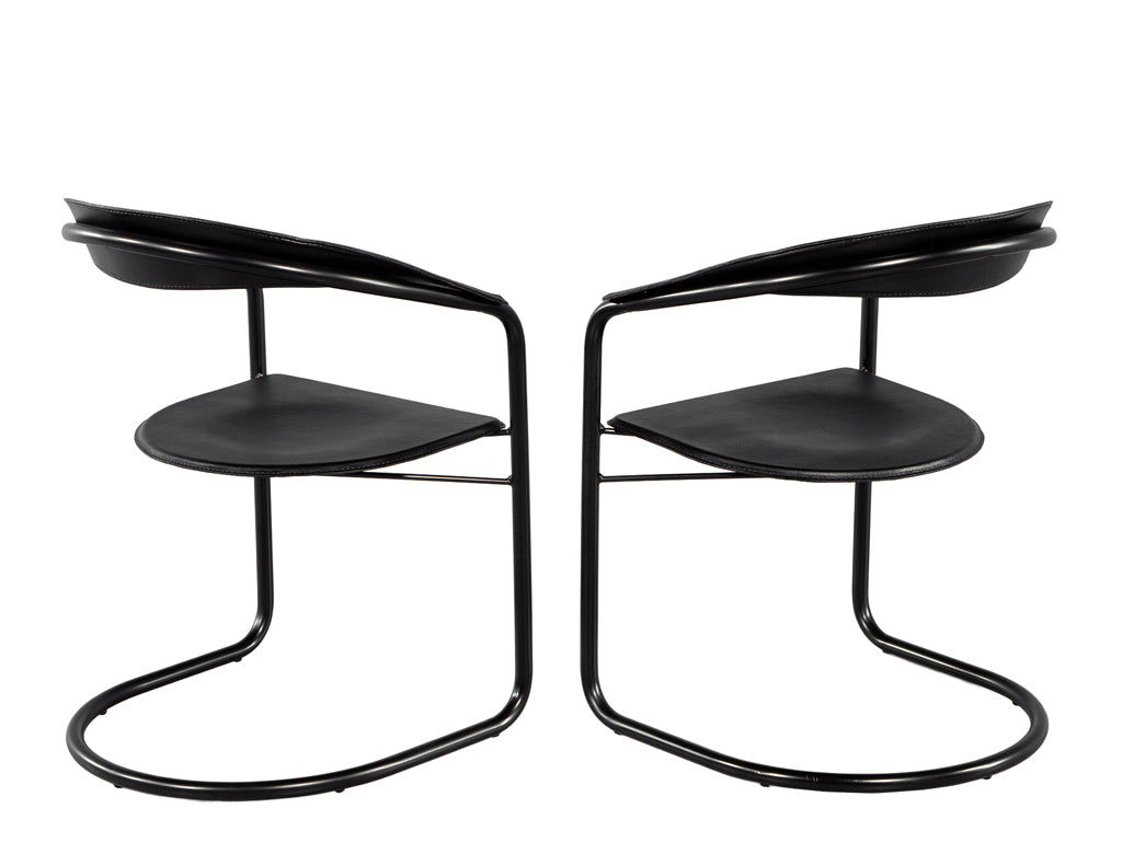 Set of 4 Post-Modern Arrben Italy “Canasta” Arm Chairs