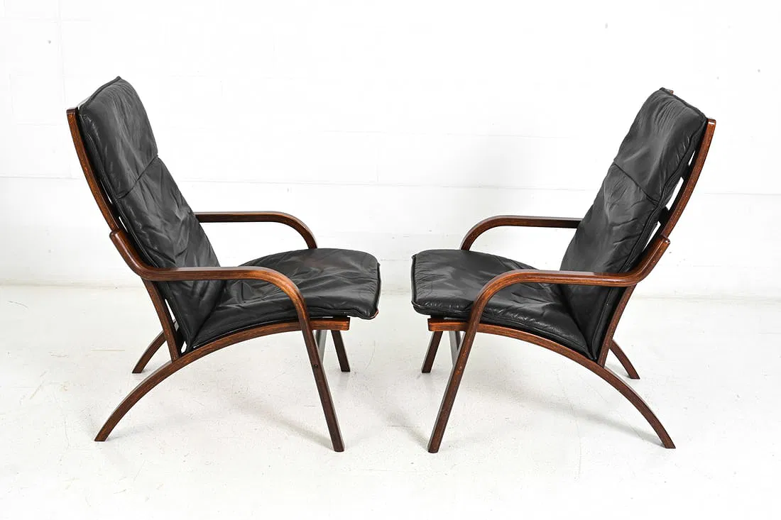 Stouby Danish Leather Bentwood Chair