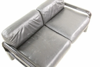 Gae Aulenti for Knoll Black Leather 2-Seater Sofa