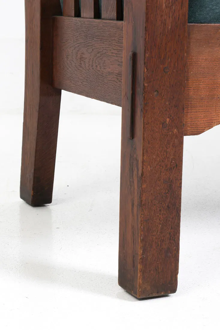 Antique Oak & Mohair Bench by Harden Furniture