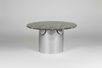 1970s Italian Chrome and Marble Round Dining Table