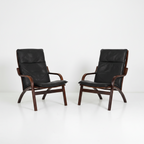 Stouby Danish Leather Bentwood Chair