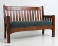 Antique Oak & Mohair Bench by Harden Furniture