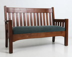 Antique Oak & Mohair Bench by Harden Furniture