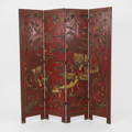 Antique Chinese Lacquered Room Divider