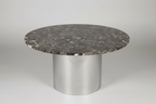 1970s Italian Chrome and Marble Round Dining Table