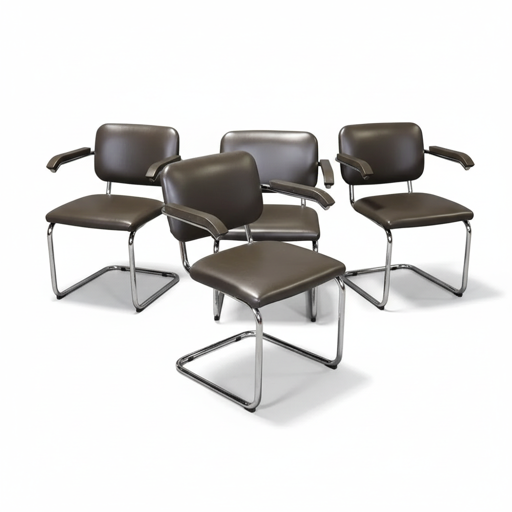 Marcel Breuer Chrome & Leather Armchairs