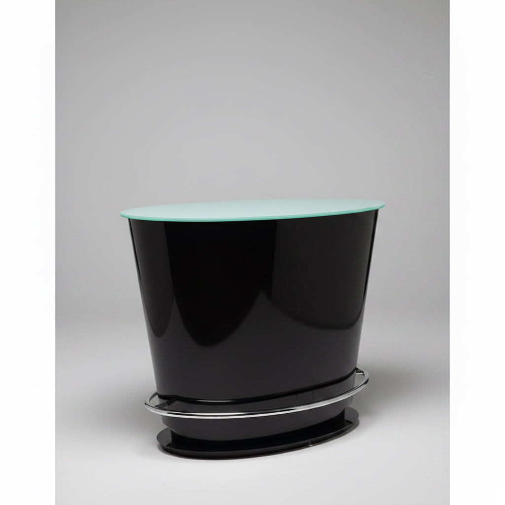 Elite Manufacturing Oval Glass + Metal Top Bar