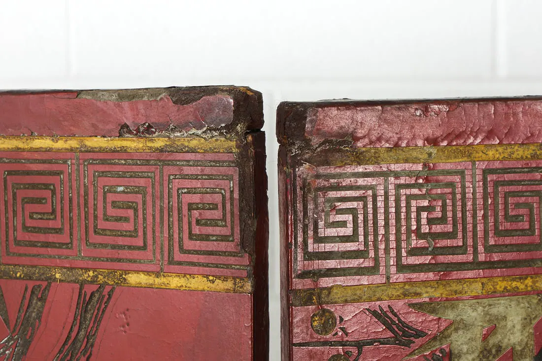Antique Chinese Lacquered Room Divider
