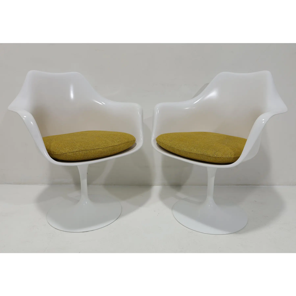 Set of 6 Authentic Knoll Tulip Swivel Arm Chairs