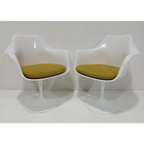 Set of 6 Authentic Knoll Tulip Swivel Arm Chairs
