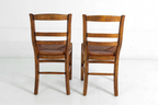 Six (6) Jean Gaestas Vintage French Rush Dining Chairs