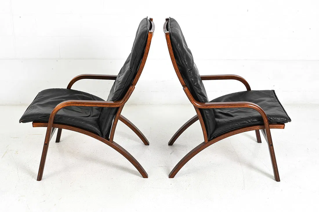 Stouby Danish Leather Bentwood Chair