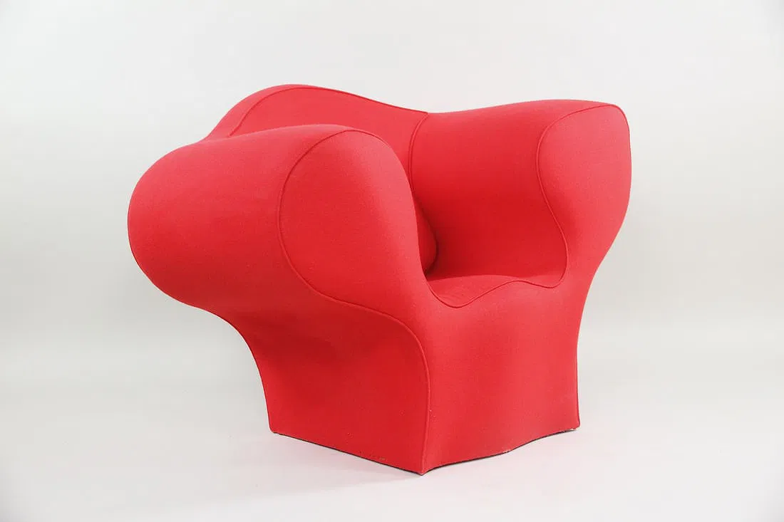Ron Arad Big Easy Lounge Chair, Red Wool