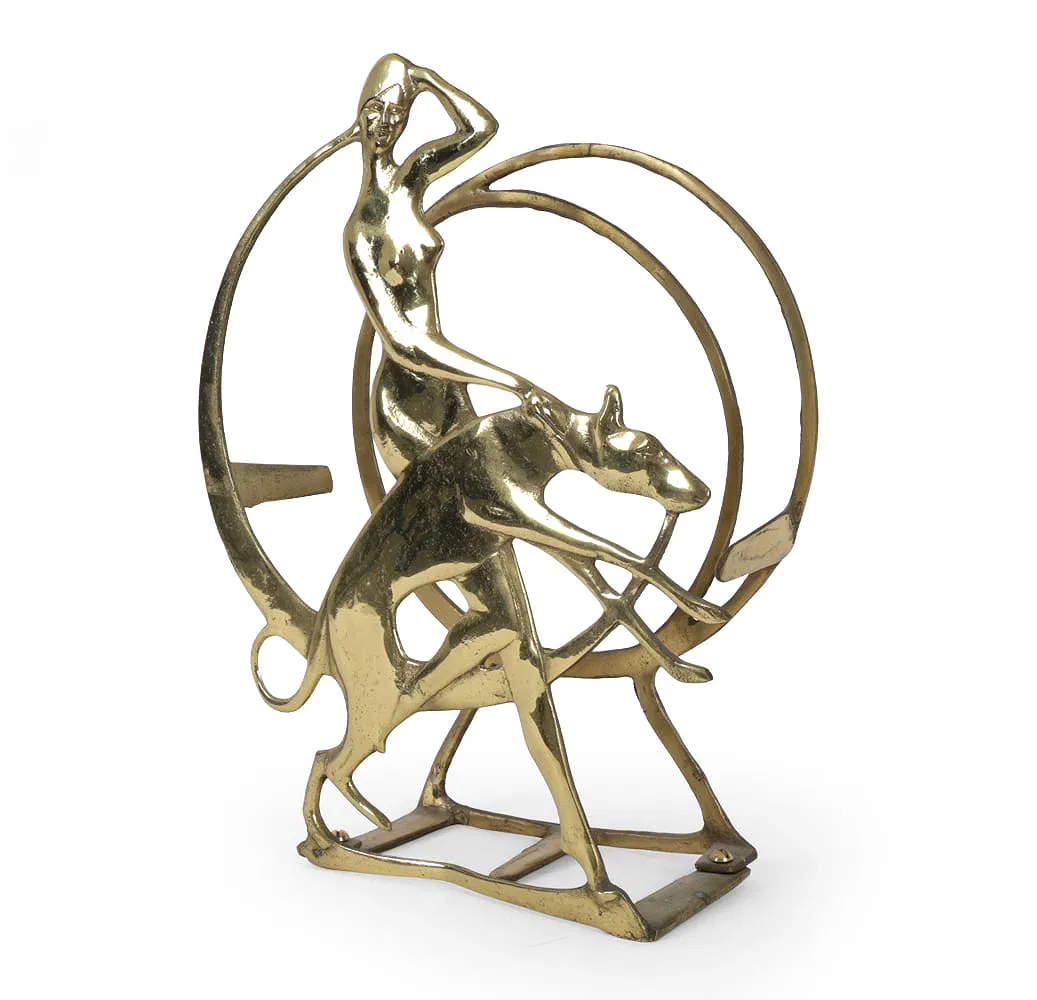 1930s Art Deco Brass Magazine Rack