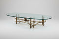 Silas Seandel Brutalist Lotus Metal & Glass Coffee Table