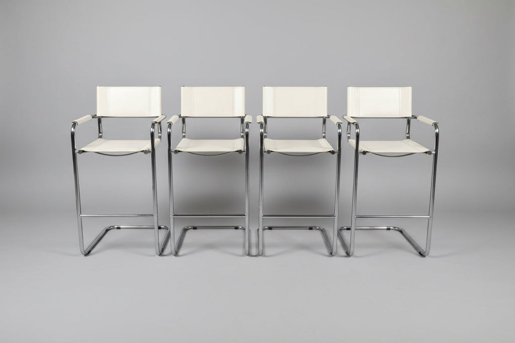 Set of 4 Mart Stam Attributed Cantilever Bar Stools