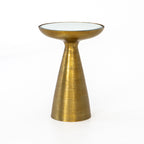 Four Hands Marlow Antique Glass Side Table in Bronze
