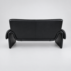 De Sede DS-2011 Black Leather Two-Seater Sofa