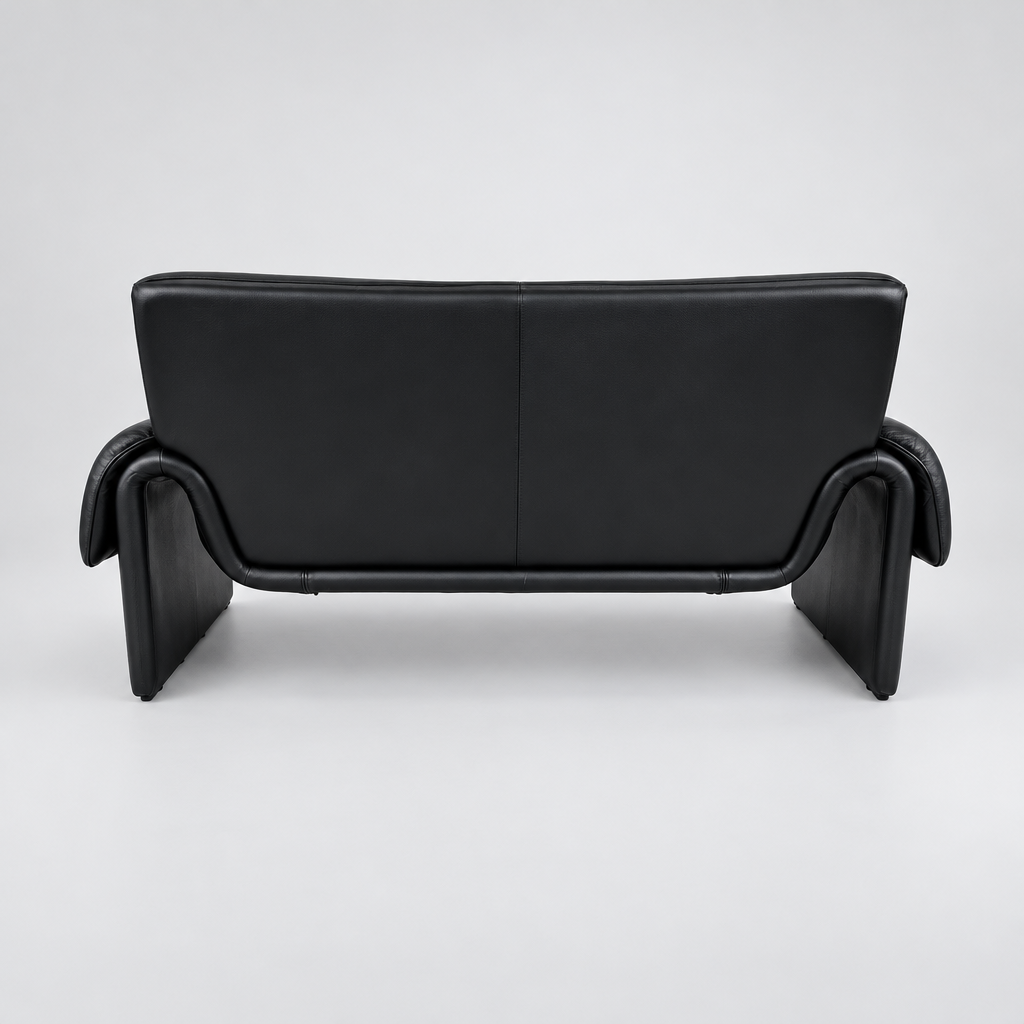 De Sede DS-2011 Black Leather Two-Seater Sofa