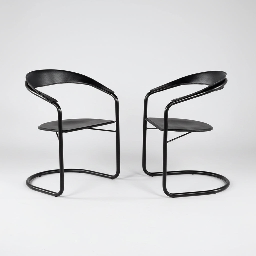 Set of 4 Post-Modern Arrben Italy “Canasta” Arm Chairs