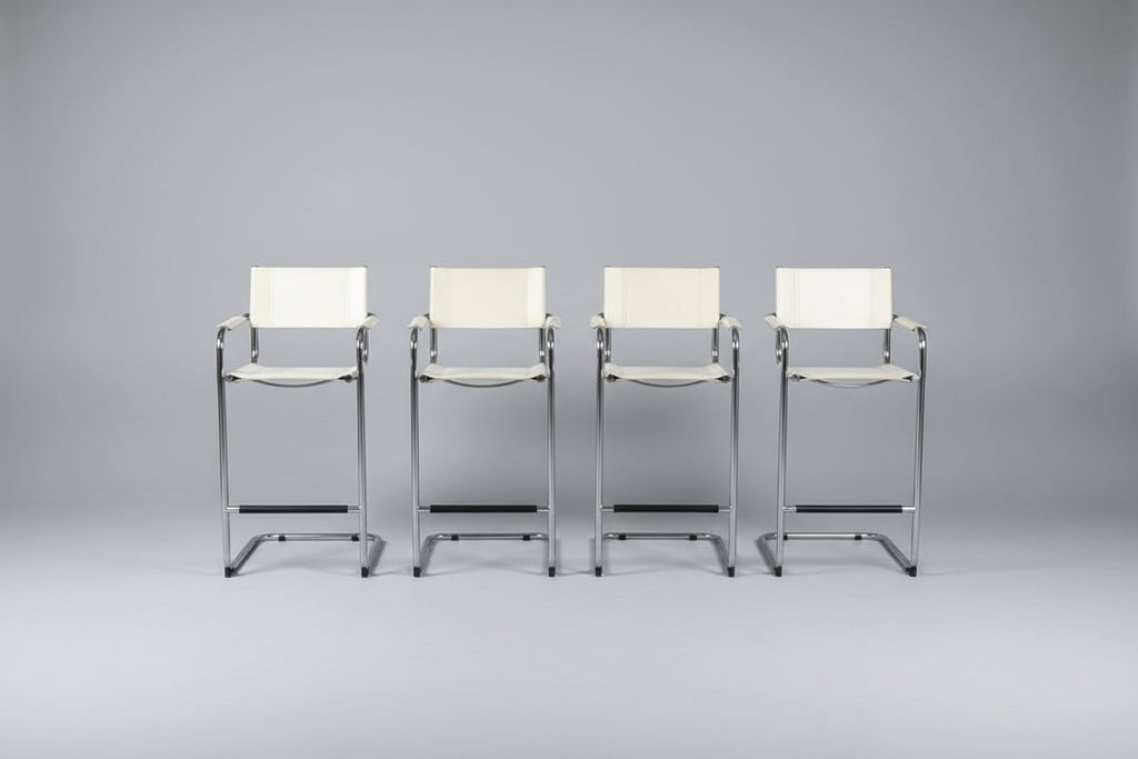 Set of 4 Mart Stam Attributed Cantilever Bar Stools