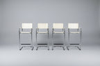 Set of 4 Mart Stam Attributed Cantilever Bar Stools