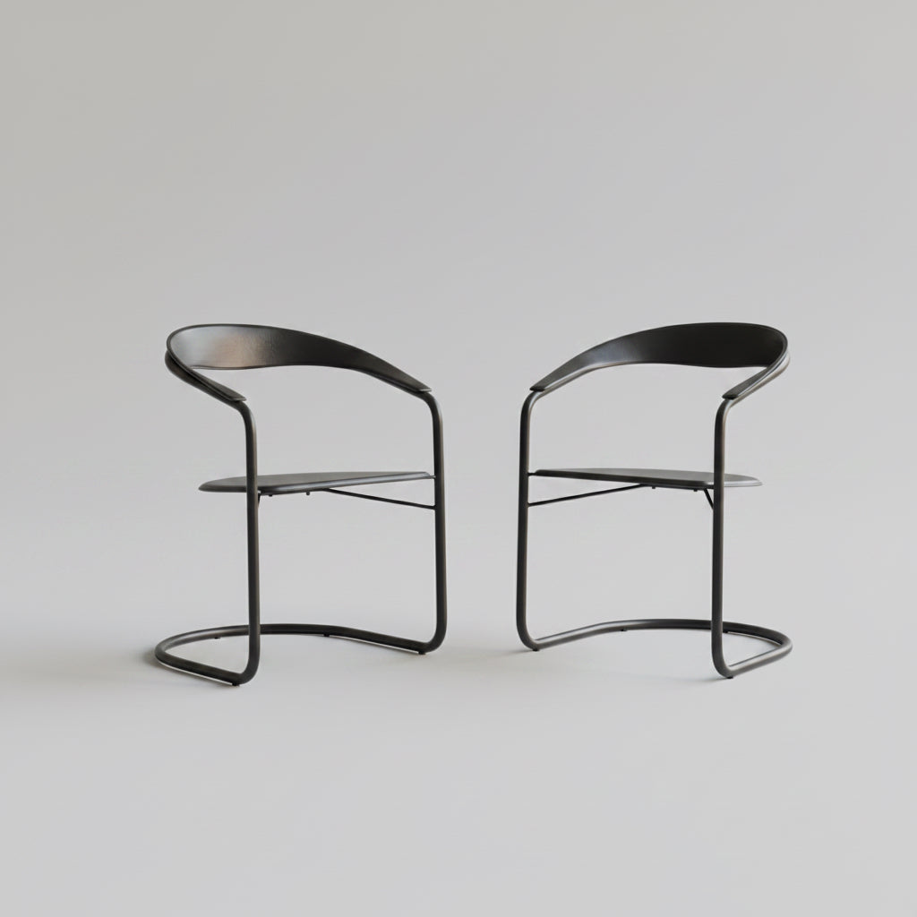 Set of 4 Post-Modern Arrben Italy “Canasta” Arm Chairs