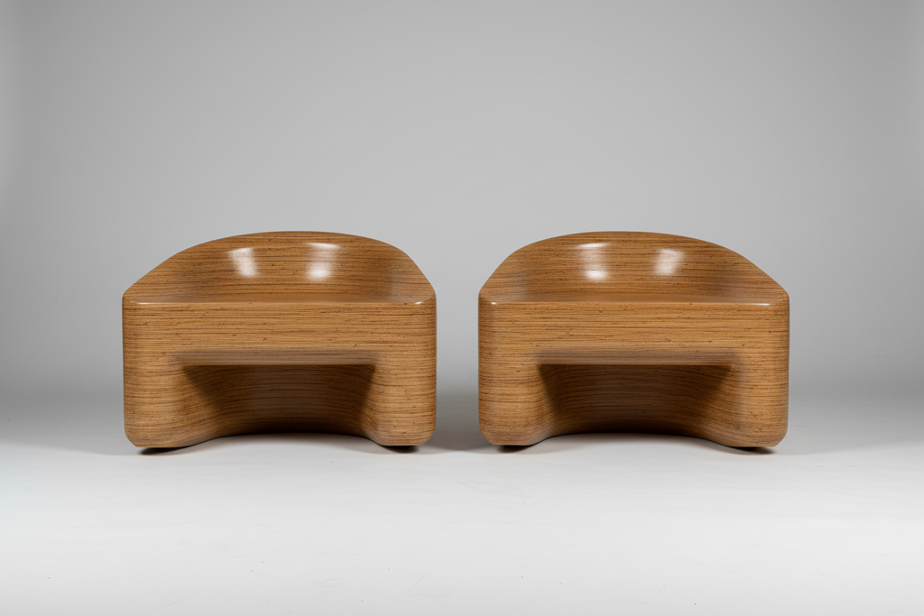 Organic Stacked Plywood Lounge Chair