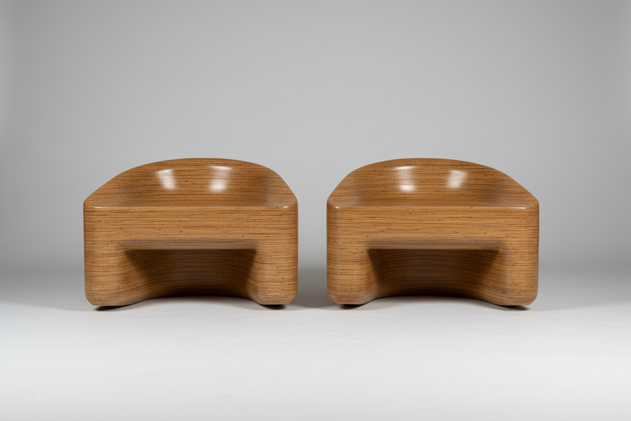 Organic Stacked Plywood Lounge Chair