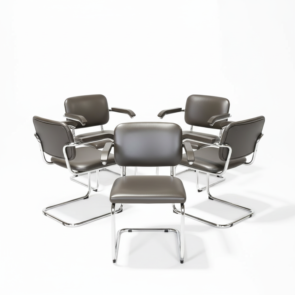 Marcel Breuer Chrome & Leather Armchairs