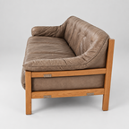 1970s Oak and Leather Sofa by Hain & Thome