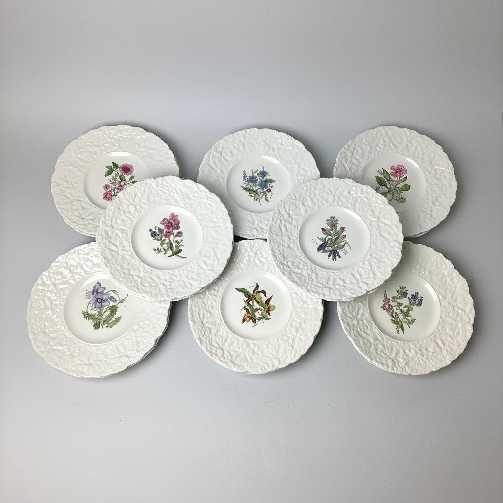 Set of 8 Vintage Royal Cauldon Bristol Ironstone "Woodstock" Plates