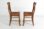 Six (6) Jean Gaestas Vintage French Rush Dining Chairs